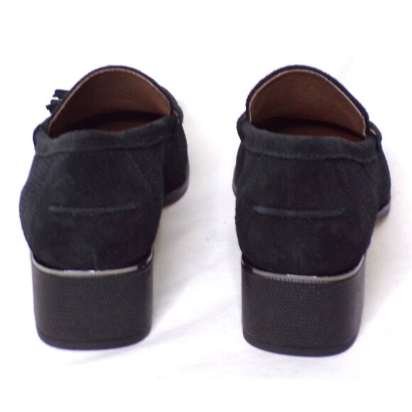 🆕 DONALD PLINER Arroyo Tassel Suede Loafer Shoes 8 Black - Picture 11 of 16